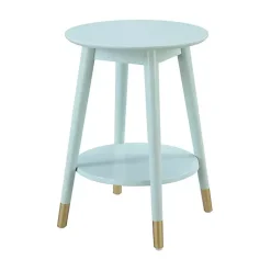 Kirklands Home Accent & End Tables|Mia Round Light Accent Table Blue