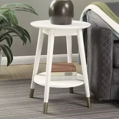 Kirklands Home Accent & End Tables|Mia Round Accent Table White