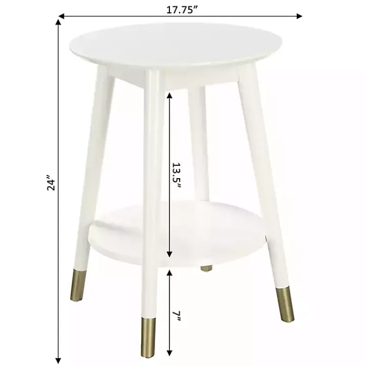 Kirklands Home Accent & End Tables|Mia Round Accent Table White