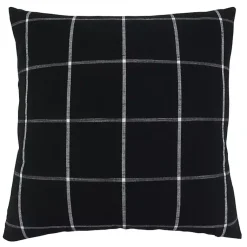 Online Midnight Black Large Print Plaid Throw Pillow Pillows