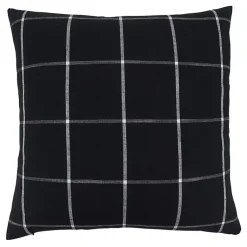 Online Midnight Black Large Print Plaid Throw Pillow Pillows