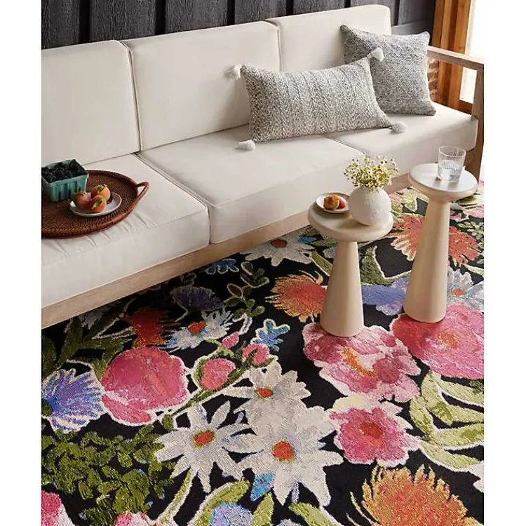 Kirklands Home Area Rugs|Midnight Garden Party Indoor/Outdoor Rug, 7x11
