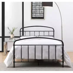 Kirklands Home Beds & Headboards|Midnight Vintage Arch Full Bed Frame Black
