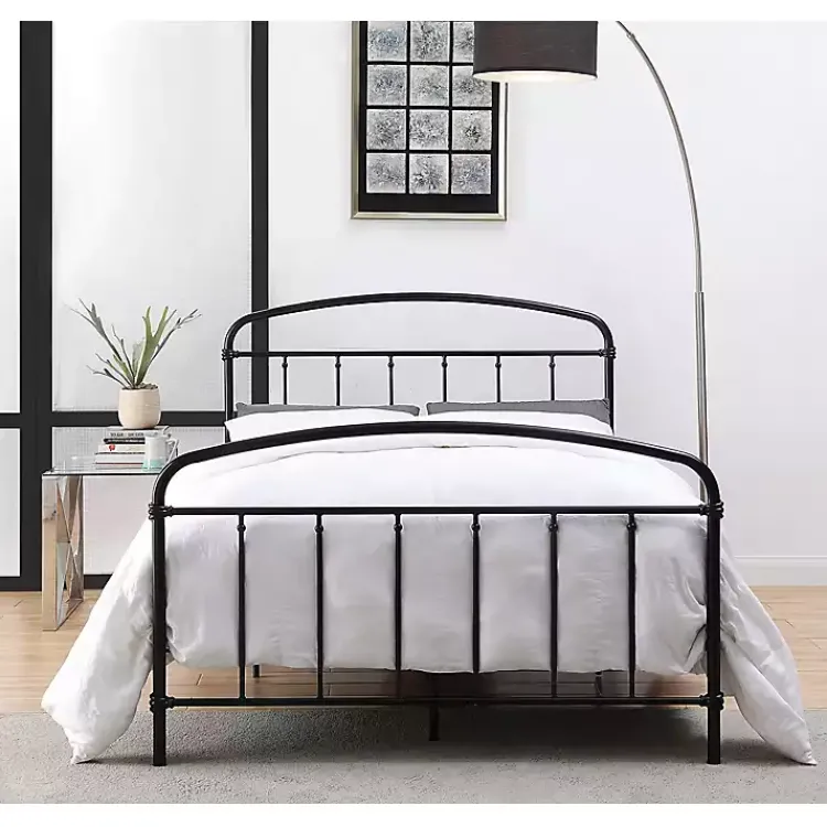 Kirklands Home Beds & Headboards|Midnight Vintage Arch Full Bed Frame Black