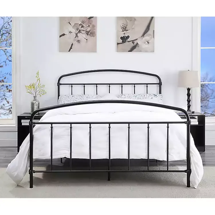 Kirklands Home Beds & Headboards|Midnight Vintage Arch Queen Bed Frame Black