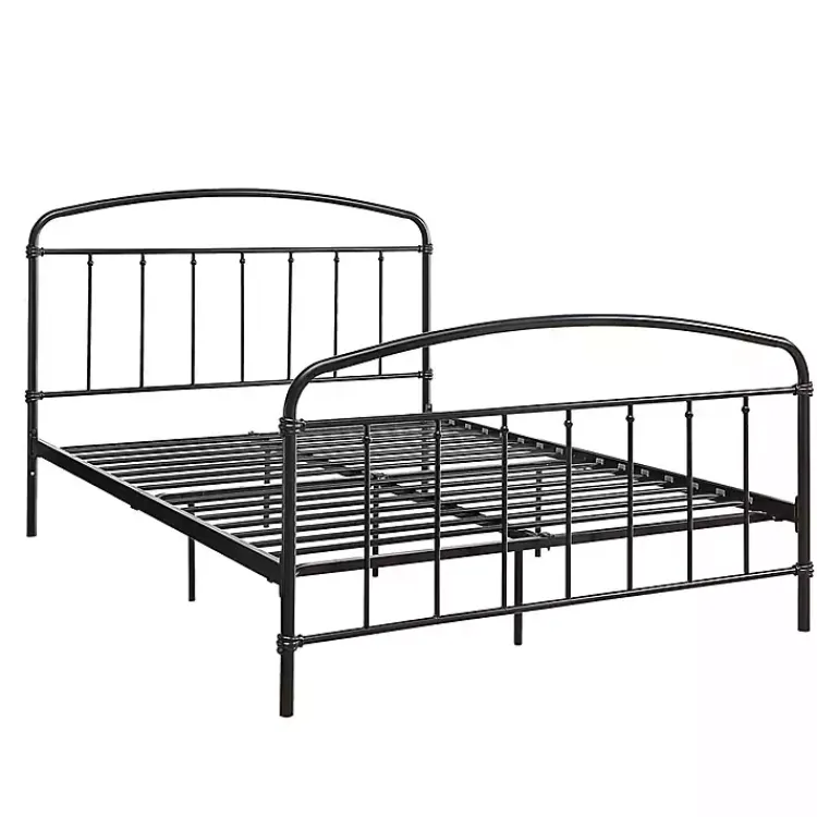 Kirklands Home Beds & Headboards|Midnight Vintage Arch Queen Bed Frame Black