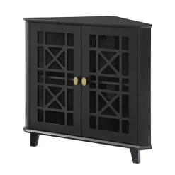 Kirklands Home Cabinets & Sideboards|Mikie Corner Cabinet Black