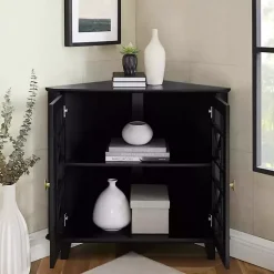Kirklands Home Cabinets & Sideboards|Mikie Corner Cabinet Black