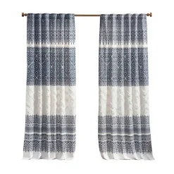 Kirklands Home Curtains & Drapes|Mila Horizontal Stripe Curtain Panel, 84 in. Blue