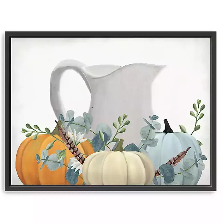 Online Milk Jug Pumpkins Framed Canvas Art Print Fall