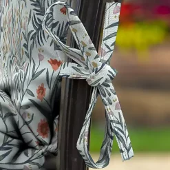 Kirklands Home Outdoor Cushions & Pillows|Millennial Leaf Luxe Outdoor Dining Chair Cushion White