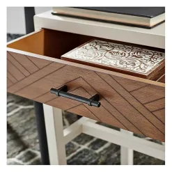 Kirklands Home Accent & End Tables|Milo Honey Herringbone Accent Table