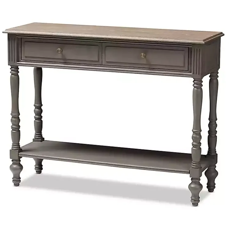 Kirklands Home Console Tables|Mindi Wood Rustic Farmhouse Console Table Gray