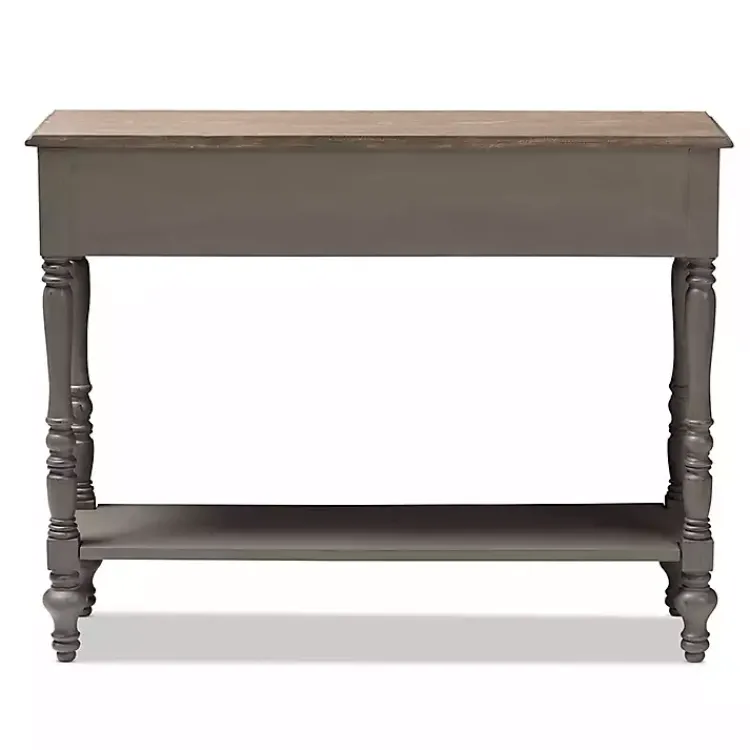 Kirklands Home Console Tables|Mindi Wood Rustic Farmhouse Console Table Gray