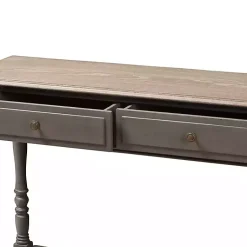 Kirklands Home Console Tables|Mindi Wood Rustic Farmhouse Console Table Gray