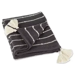 Clearance Mineral Slub Stripe Decorative Throw Blankets & Throws