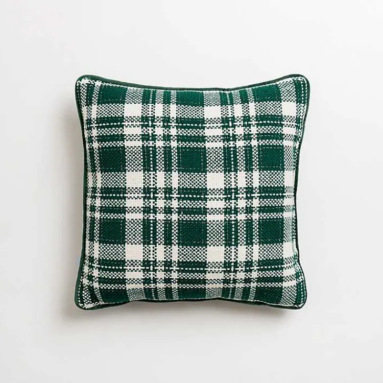 Best Mini Green and White Plaid Christmas Pillow Christmas Pillows