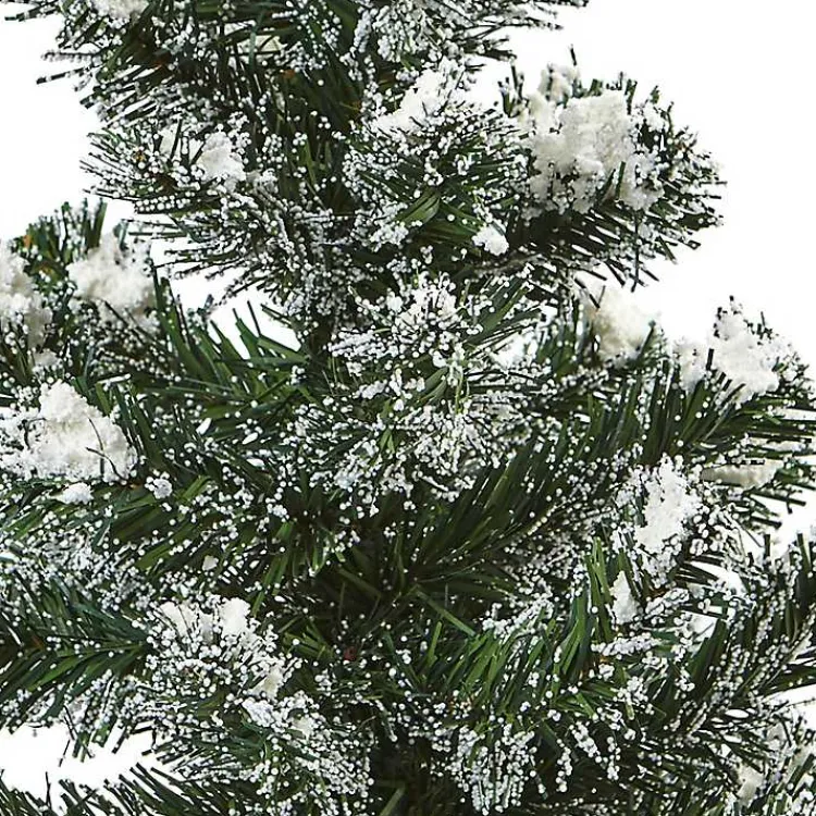 Discount Mini Pine Trees in Tin Planters, Set of 2 Christmas Arrangements & Garland