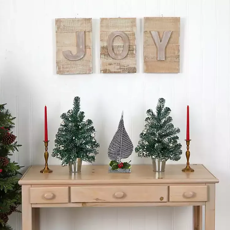 Discount Mini Pine Trees in Tin Planters, Set of 2 Christmas Arrangements & Garland