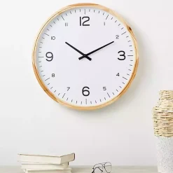 Kirklands Home Clocks|Minimalist Wood Frame Wall Clock