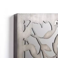 Kirklands Home Wall Plaques|Mira Carved Wood and Mirror Wall Plaque Black