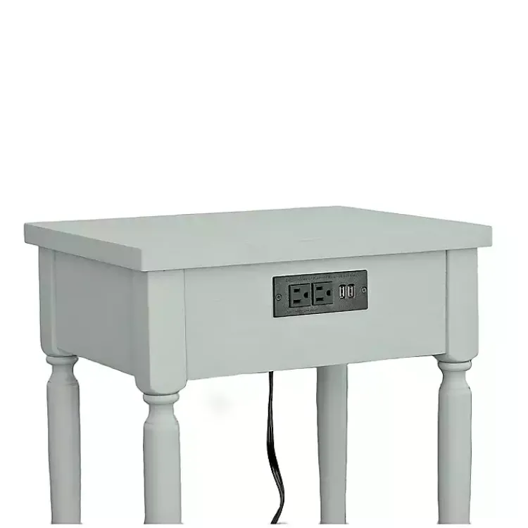 Kirklands Home Accent & End Tables|Mist Rectangle Accent Table with Charging Station Green