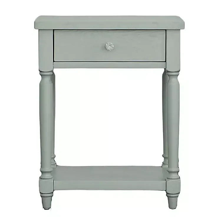 Kirklands Home Accent & End Tables|Mist Rectangle Accent Table with Charging Station Green