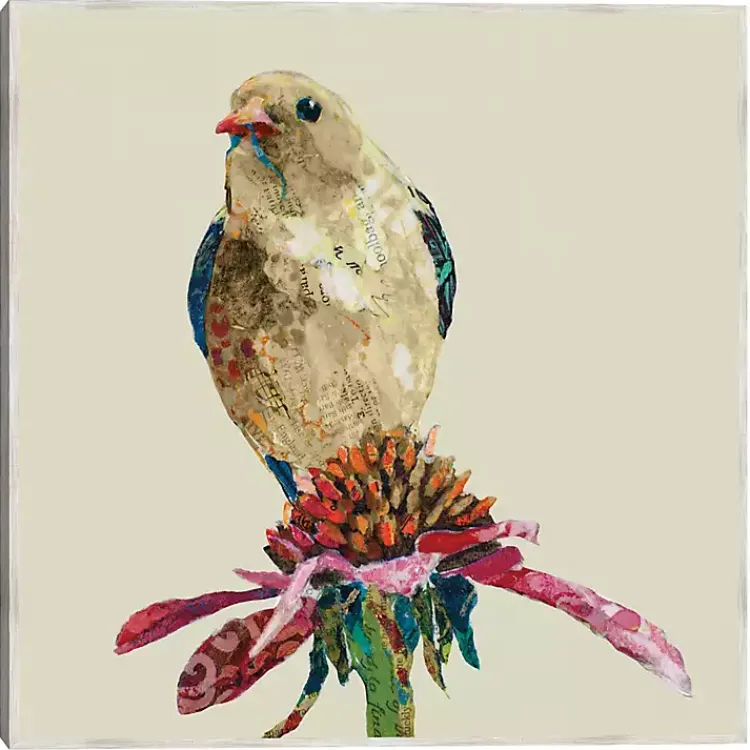 Kirklands Home Framed Art|Mixed Media Bird II Framed Canvas Art Print