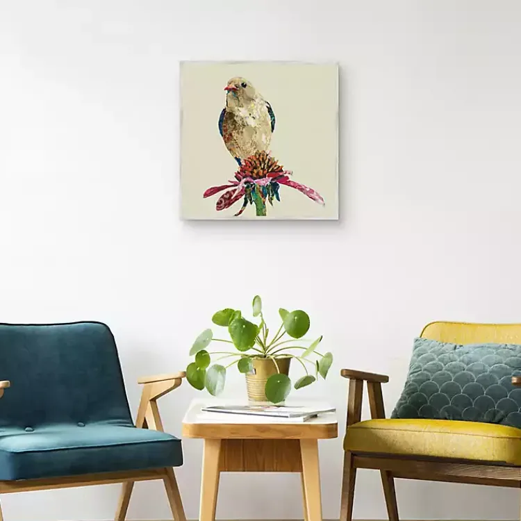 Kirklands Home Framed Art|Mixed Media Bird II Framed Canvas Art Print