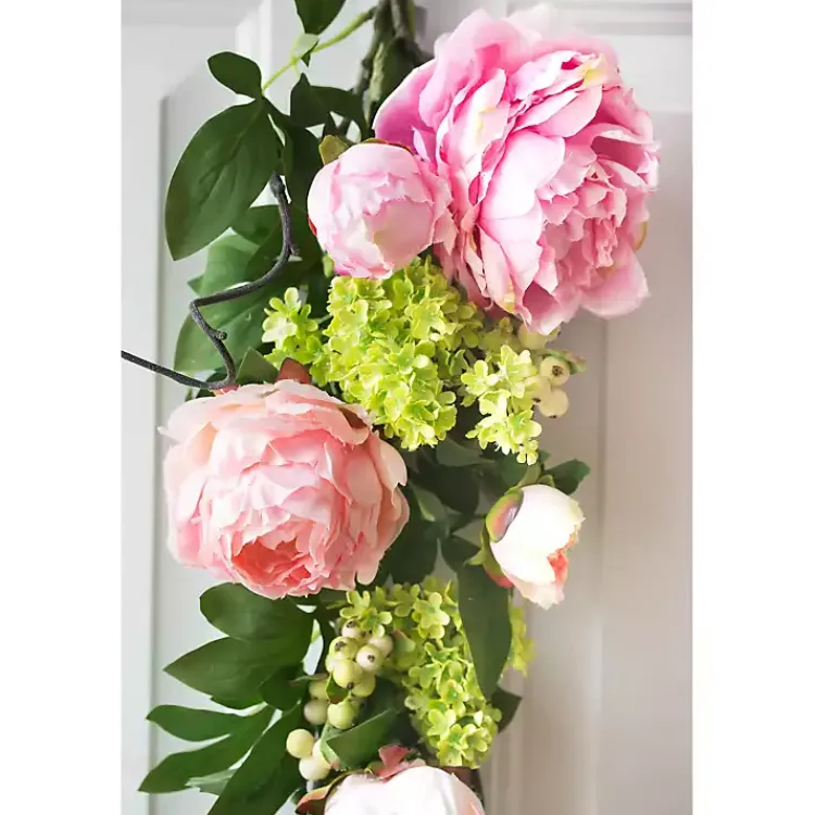Sale Mixed Peony and Hydrangea Swag Teardrop Arrangements & Greenery