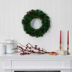 Online Mixed Pine Clear LED Wreath, 20 in. Christmas Wreaths