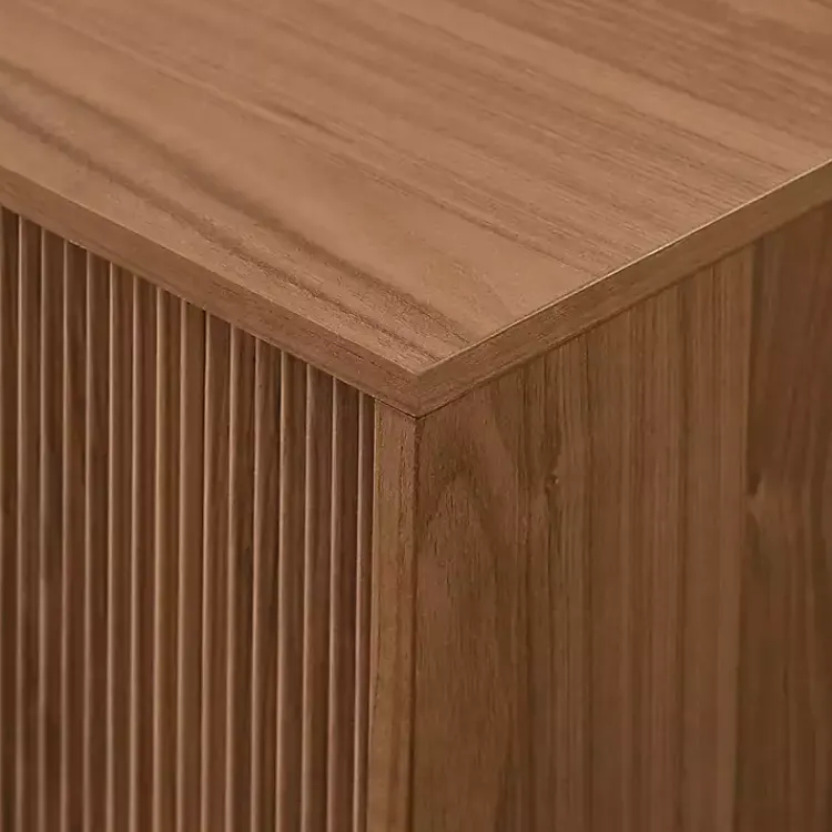 Kirklands Home Tv Stands & Media Consoles|Mocha Wood Fluted 2-Door TV Stand Brown