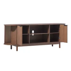 Kirklands Home Tv Stands & Media Consoles|Mocha Wood Reeded Oval TV Stand Brown