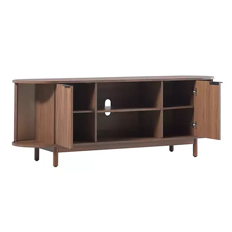 Kirklands Home Tv Stands & Media Consoles|Mocha Wood Reeded Oval TV Stand Brown