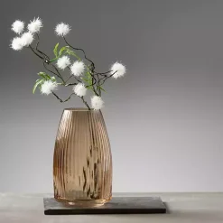 Best Modern Amber Ribbed Glass Vase Vases