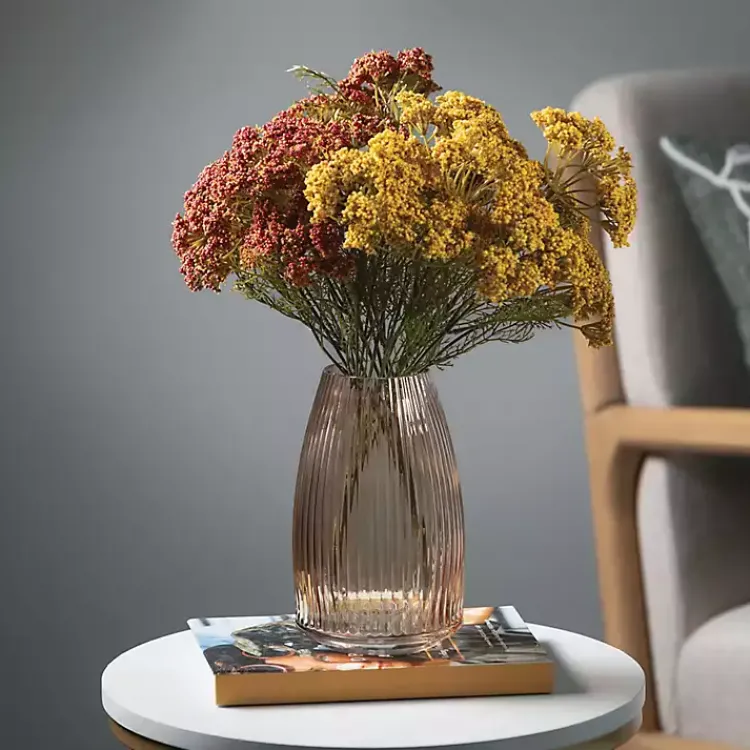 Best Modern Amber Ribbed Glass Vase Vases