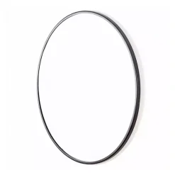 Kirklands Home Framed Mirrors|Modern Metal Round Wall Mirror Black