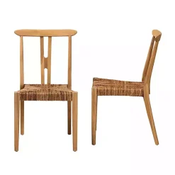 Kirklands Home Dining Chairs|Modern Bohemian Wishbone Dining Chairs, Set of 2 Tan