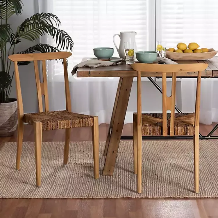 Kirklands Home Dining Chairs|Modern Bohemian Wishbone Dining Chairs, Set of 2 Tan