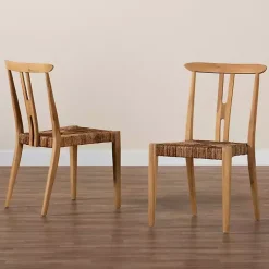 Kirklands Home Dining Chairs|Modern Bohemian Wishbone Dining Chairs, Set of 2 Tan