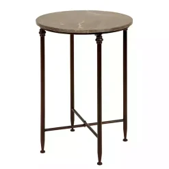 Kirklands Home Accent & End Tables|Modern Metal and Marble Accent Table