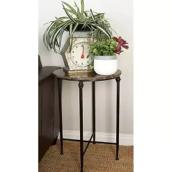 Kirklands Home Accent & End Tables|Modern Metal and Marble Accent Table