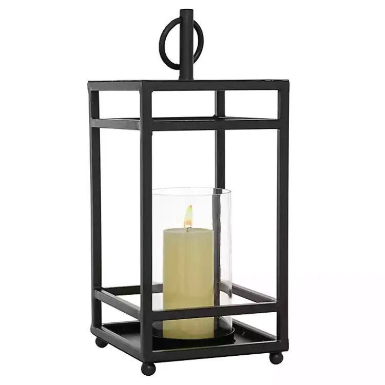 New Modern Vintage Iron Framed Lantern, 18 in. Lanterns
