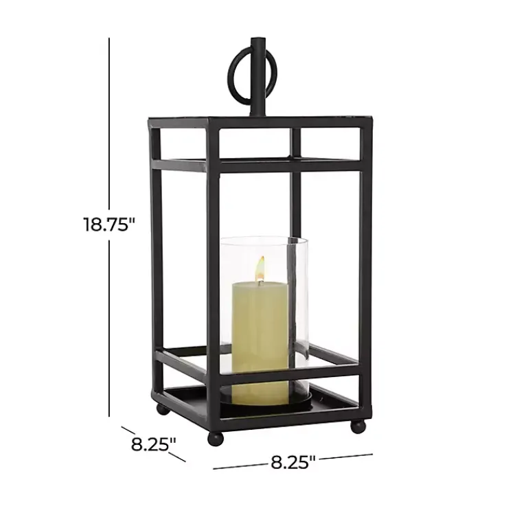 New Modern Vintage Iron Framed Lantern, 18 in. Lanterns