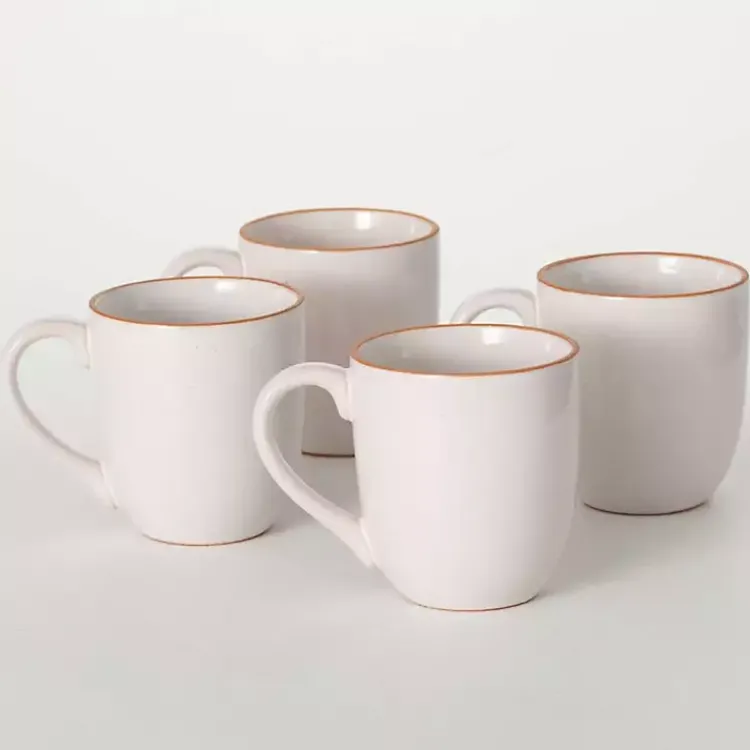 Outlet Modern White Cozy Christmas Mugs, Set of 4 Christmas Dining & Entertaining