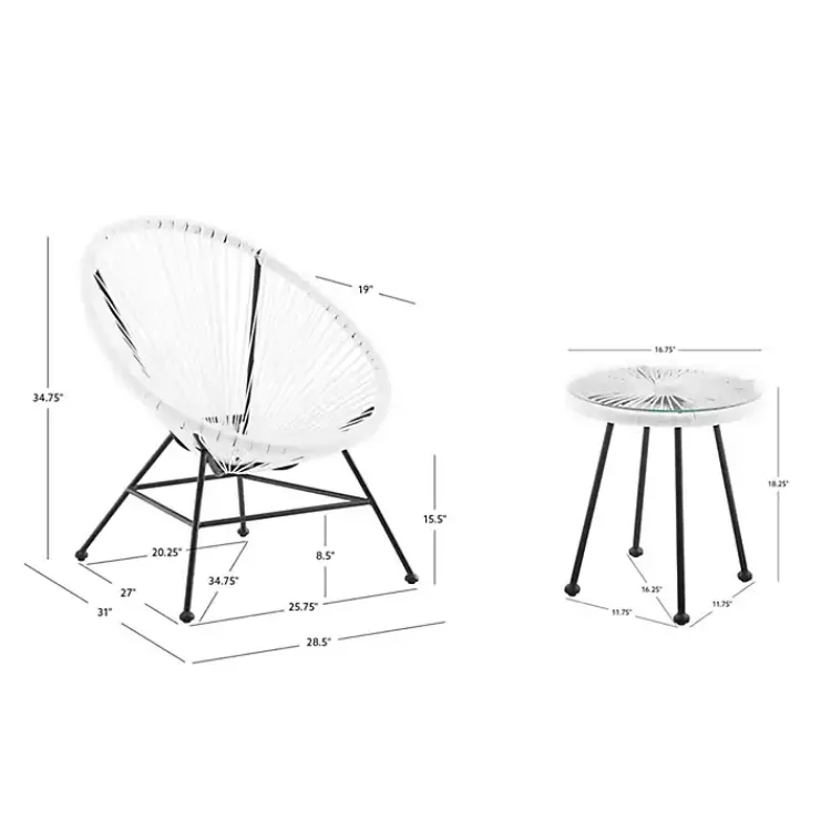 Kirklands Home Outdoor Sets|Modern Wicker 3-pc. Outdoor Patio Set White