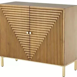 Kirklands Home Cabinets & Sideboards|Modern Wood Geometric Cabinet Brown