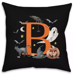 Online Monogram B Halloween Indoor/Outdoor Pillow Halloween