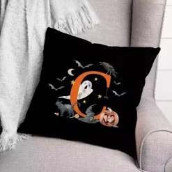 Clearance Monogram C Halloween Indoor/Outdoor Pillow Halloween