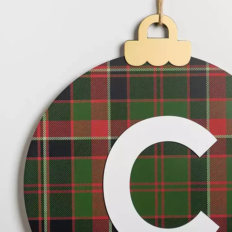 Best Monogram C Plaid Ornament Wall Plaque Monogram Seasonal Decor